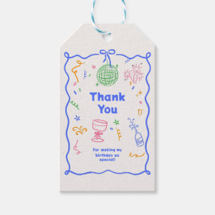 Whimsical Disco Birthday Pastels Colourful Gift Tags