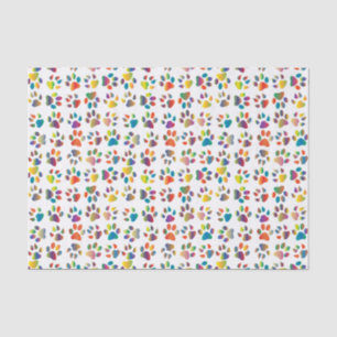 Whimsical Dog and Cat Paws Tissue Paper