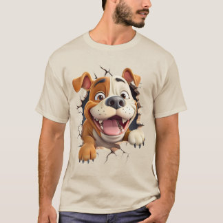 Whimsical dog at cracked all T-Shirt