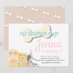 Whimsical Dog Birthday Party Illustrated Invitation