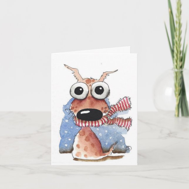 Whimsical Dog Christmas Card (Front)