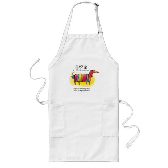 Whimsical Dog Grooming Groomer Apron (Front)