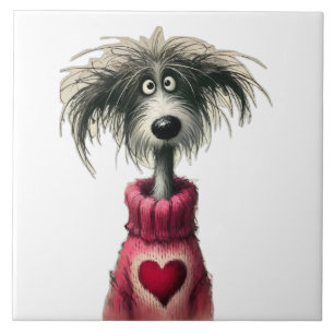 Whimsical dog tile