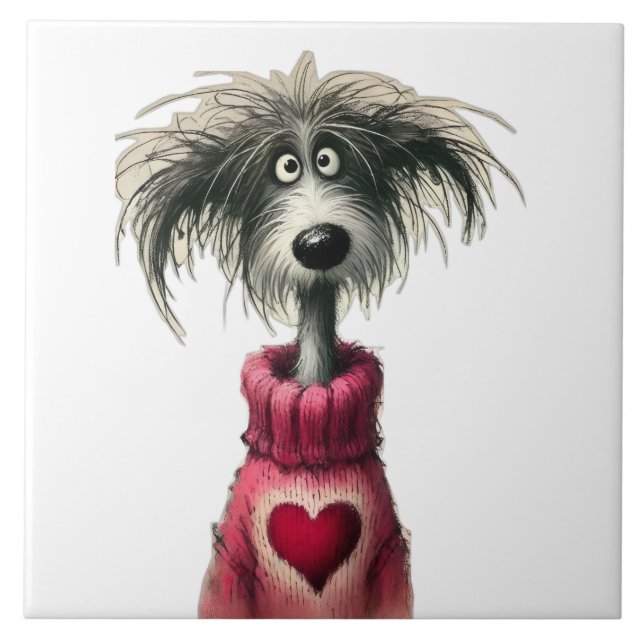Whimsical dog tile (Front)
