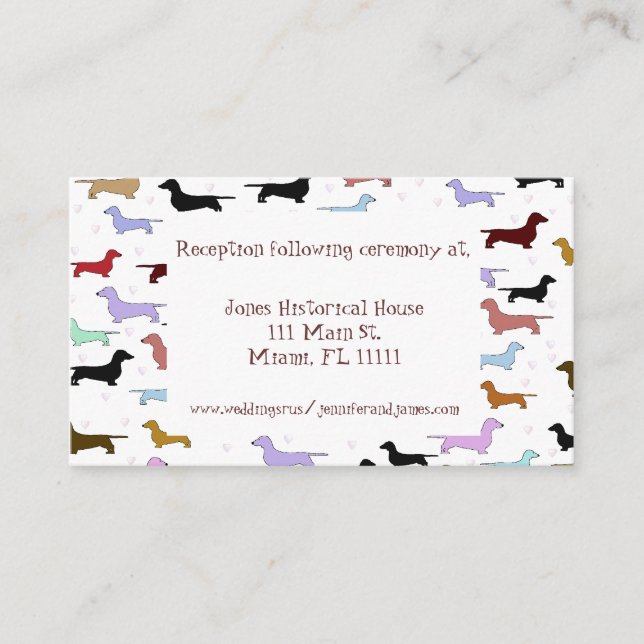 Whimsical Dog Wedding enclosure cards (Front)
