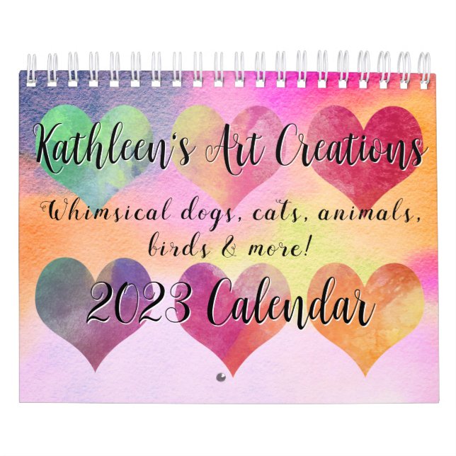 Whimsical Dogs, Cats, Animals, Birdie Small Calendar (Cover)