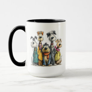 Whimsical dogs mug