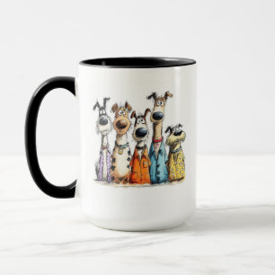 Whimsical dogs mug