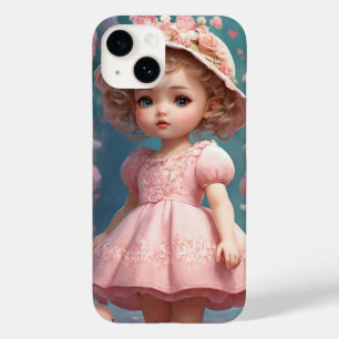 Whimsical Doll Dreams: Playful Print Tee Case-Mate iPhone 14 Case
