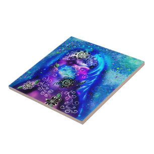 Whimsical Dolphin Blue Teal Coastal Nautical Tile