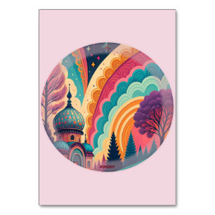 Whimsical Dome on Blush Table Card – Customisable