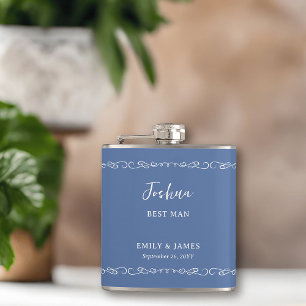 Whimsical Doodle Any Colour Best Man Groomsman Hip Flask