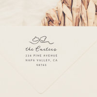Whimsical Doodle Bow Family Name Return Address