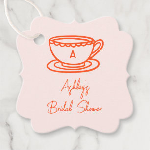 Whimsical Doodle Bridal Shower Tea Favour Tags