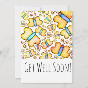 Whimsical Doodle Butterflies Well Soon