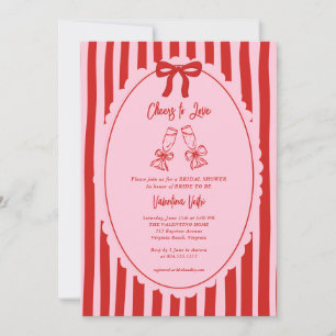 Whimsical Doodle Cheers to Love Bridal Shower Invitation