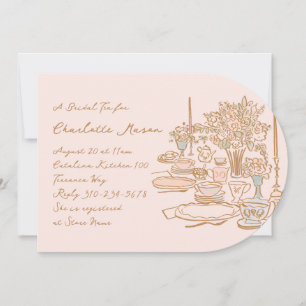 Whimsical Doodle Drawing Tea Party Bridal Shower Invitation