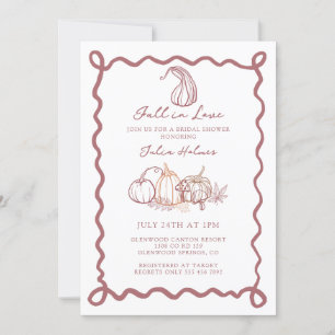 Whimsical Doodle   Fall in Love Bridal Shower Invitation
