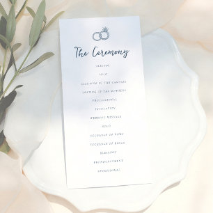 Whimsical Doodle Retro Light Blue Wedding Programme