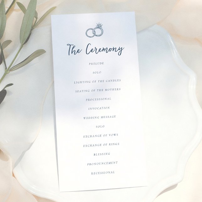 Whimsical Doodle Retro Light Blue Wedding Programme (Creator Uploaded)