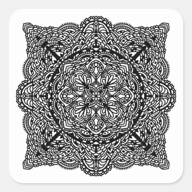 Whimsical Doodle Square Sticker (Front)