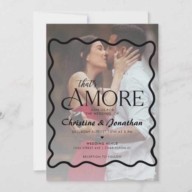 Whimsical Doodle Thats Amore Wedding Invitation (Front)