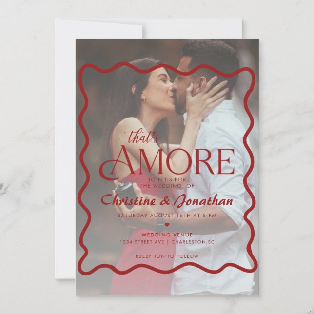 Whimsical Doodle Thats Amore Wedding Invitation (Front)