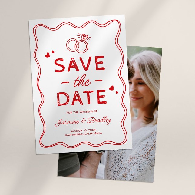 Whimsical Doodle Wedding Save The Date (Creator Uploaded)