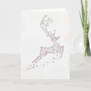 whimsical doodles christmas reindeer holiday card