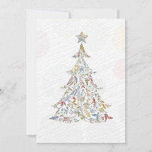 whimsical doodles christmas tree holiday card