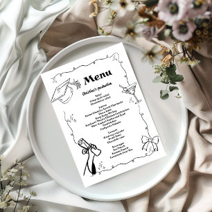 Whimsical Doodles style Hand Drawn Graduation  Menu