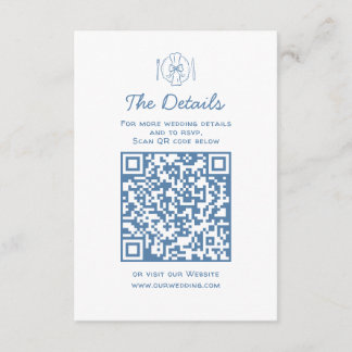 Whimsical Doodles Wedding Details RSVP QR Code Enclosure Card