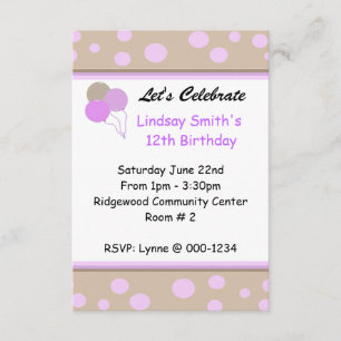 Whimsical Dots Birthday Invitation