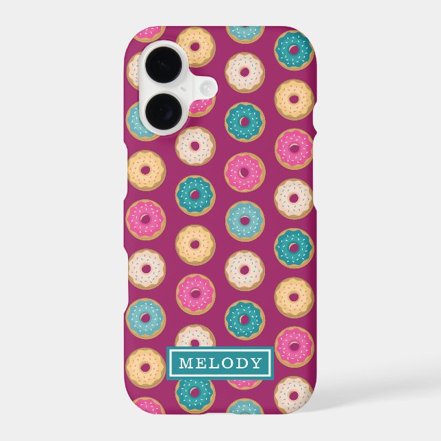 Whimsical Doughnut Pattern on Purple (Back)