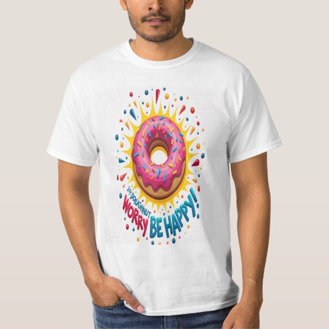 Whimsical Doughnut Pop Art Explosion T-Shirt (Front)