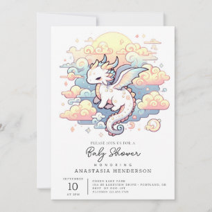 Whimsical Dragon Baby Shower Invitation