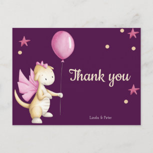Whimsical Dragon Baby Shower Thank You Postcard