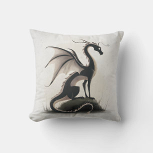 Whimsical Dragon Illustration Cushion