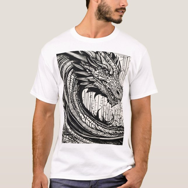 "Whimsical Dragon Watercolor T-Shirt'' T-Shirt (Front)