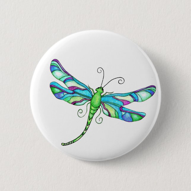 Whimsical Dragonflies 6 Cm Round Badge (Front)