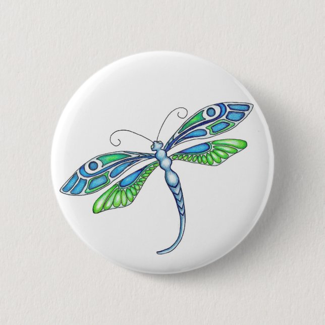 Whimsical Dragonflies 6 Cm Round Badge (Front)
