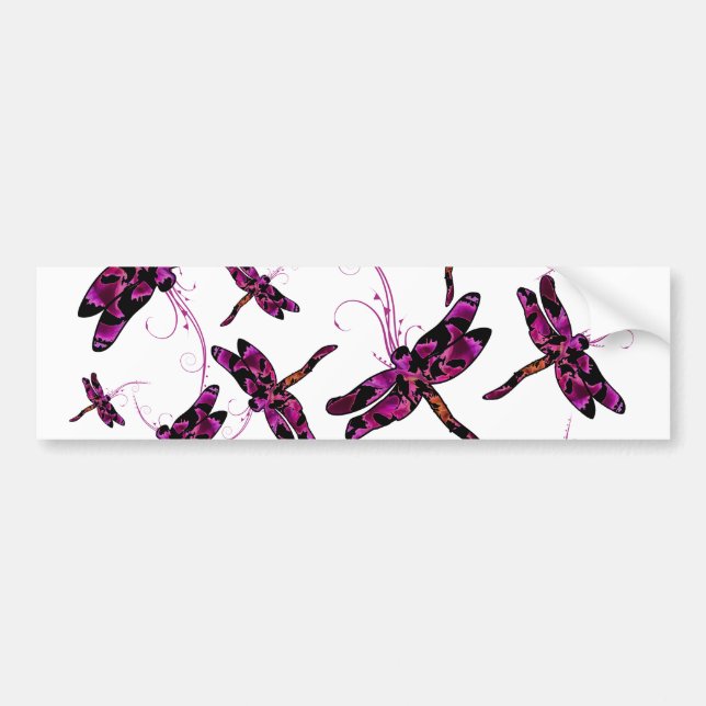 Whimsical Dragonflies Bumper Sticker (Front)