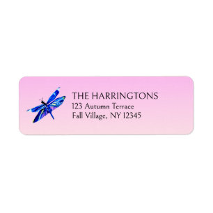 Whimsical Dragonfly Blue Green Return Address