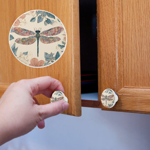 Whimsical Dragonfly Ceramic Knob