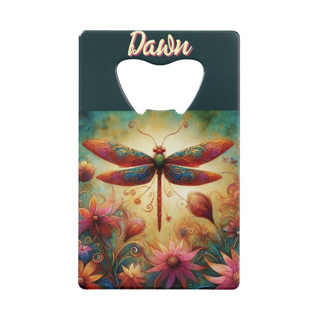 Whimsical Dragonfly Floral Abstract Personalised (Front)