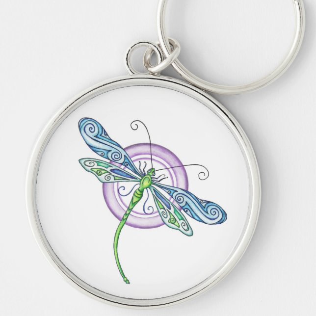 Whimsical Dragonfly Key Ring (Front)