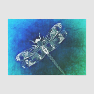 Whimsical Dragonfly Line Drawing Tattoo Art Tissue Paper