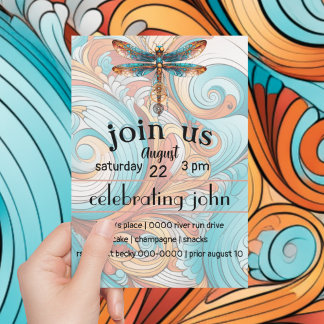 Whimsical Dragonfly | Swirls | Steampunk Party Invitation