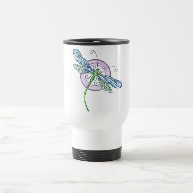 Whimsical Dragonfly Travel Mug (Center)