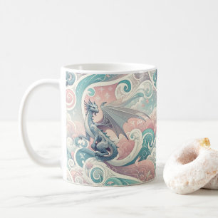Whimsical Drakes: Pastel Dragon Fantasy Coffee Mug